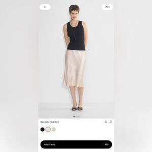 Aritzia Babaton Slip Satin Midi Skirt Denude Size 2